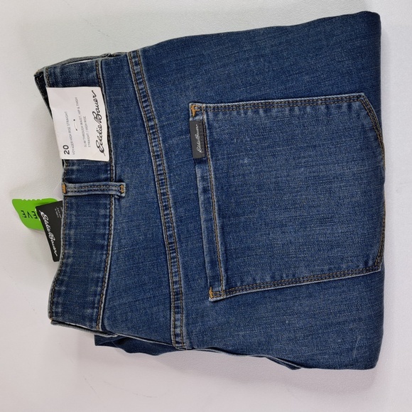 New Eddie Bauer Voyager High Rise Straight Sorbtek Blue Jeans Size 20W - Picture 9 of 17